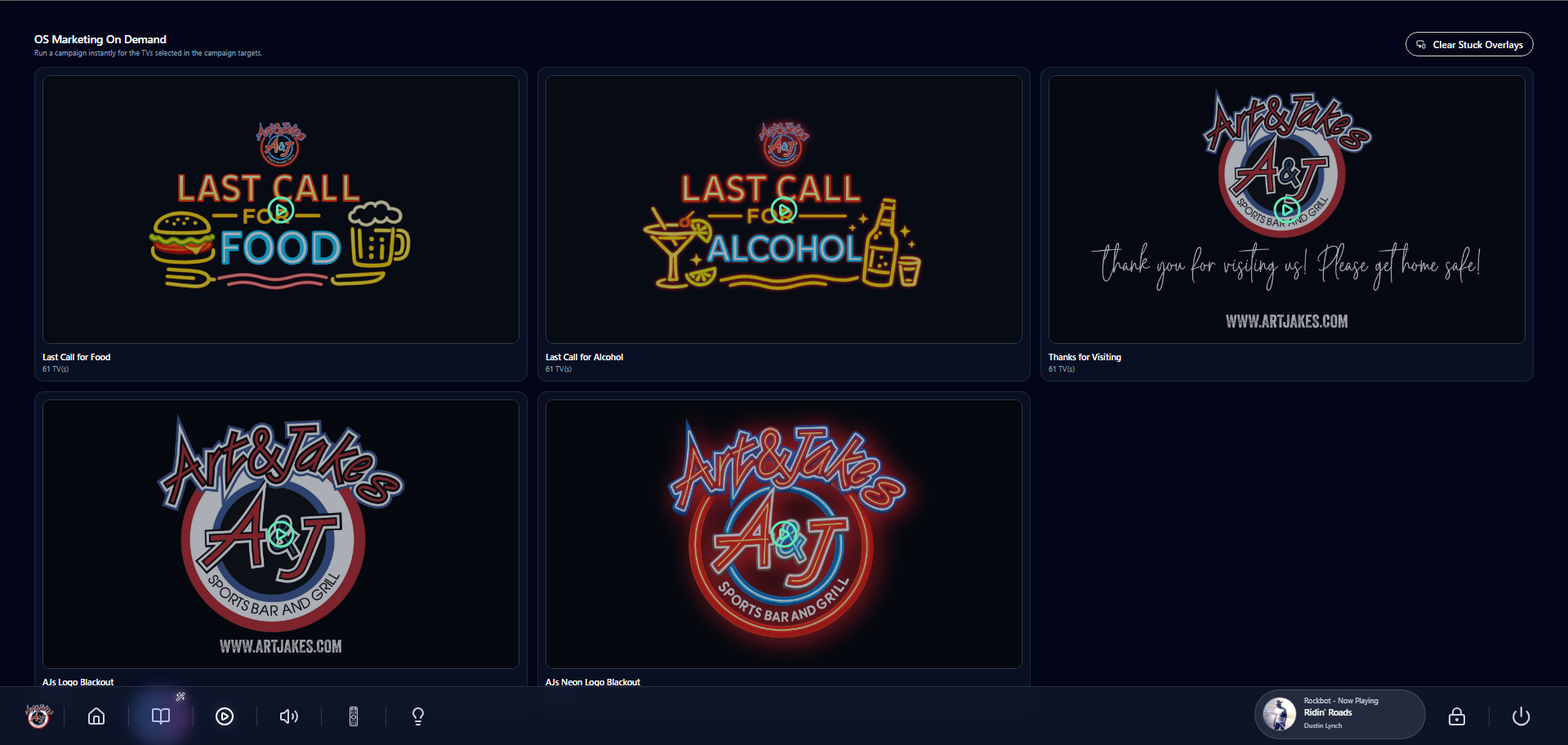 MatriQ On-Screen Marketing on-demand campaign library
