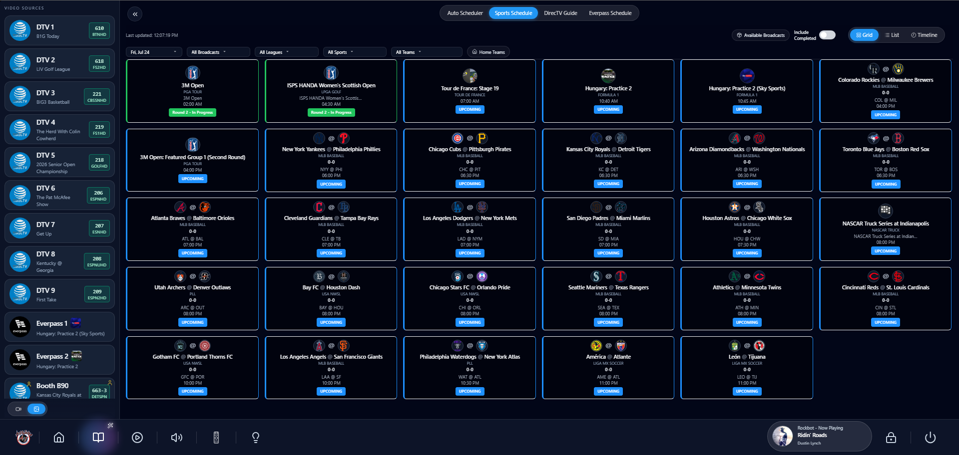 MatriQ SportsQ daily sporting schedule